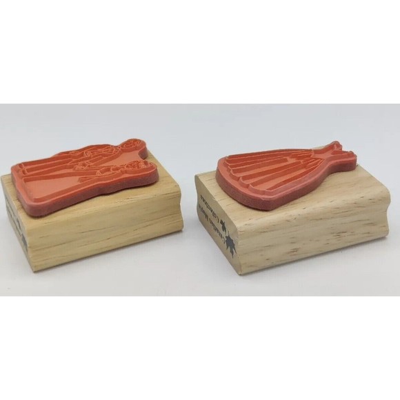 Canadian Maple Collections Rubber Stamps Lot 2 Wood Couple Date Dress Love Prom - Picture 5 of 9